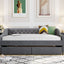Upholstered Daybed With Two Drawers, Wood Slat Support
