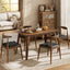 5 Piece Dining Set With 1 Table And 4 Upholstered Chairs - Walnut / Black