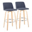 Toriano - Contemporary Fixed Height Barstool & Swivel With Round Footrest (Set of 2)