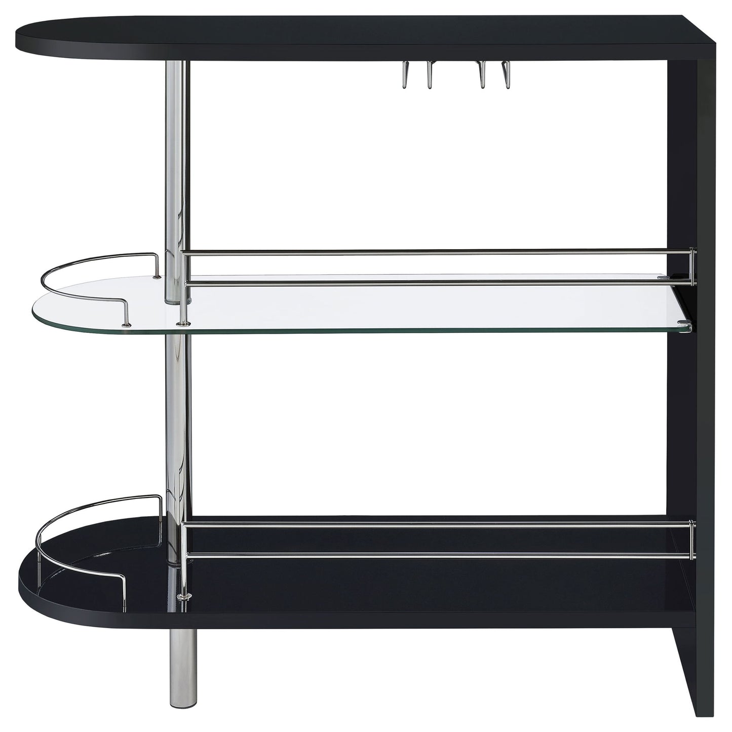 Karinna - 2 Tier Home Bar Table With Shelf - Silver