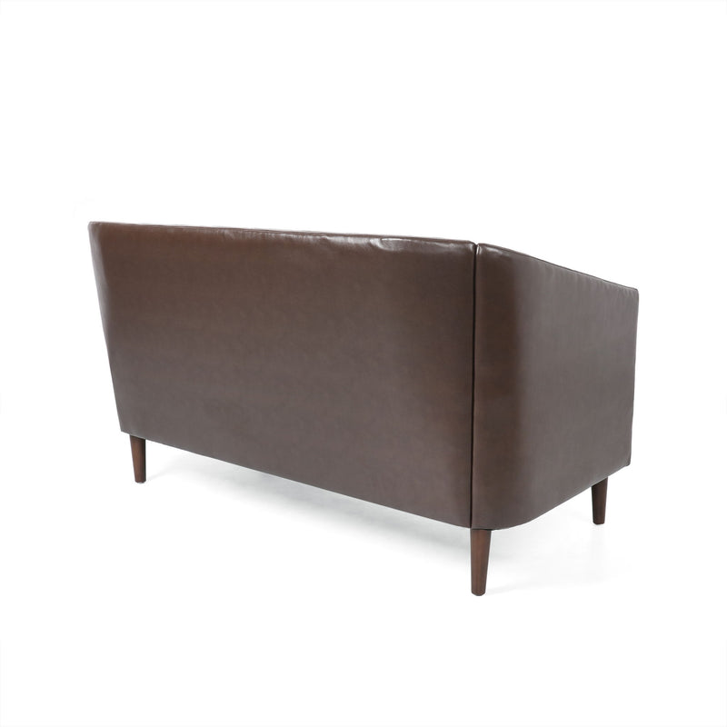 Sophisticated Loveseat With Diamond Stitched Detailing - Dark Brown
