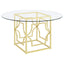Krista - Round Glass Top Dining Table - Gold