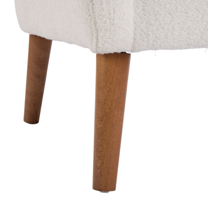 Accent Chair With Birch Wood Legs - White