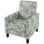 Upholstered Push Back Recliner Chair For Living Room - Blue