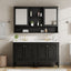Double Sink Bathroom Vanity Set With Wall Mount Mirror Cabinet