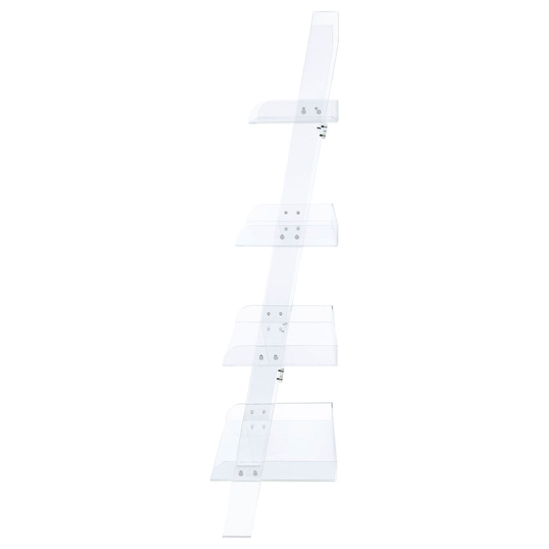 Cimarron - Ladder Bookcase With 4 Shelves - Clear