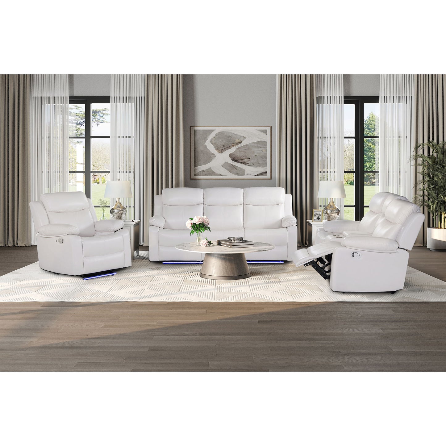 Blanche - Reclining Sofa With LED Lights