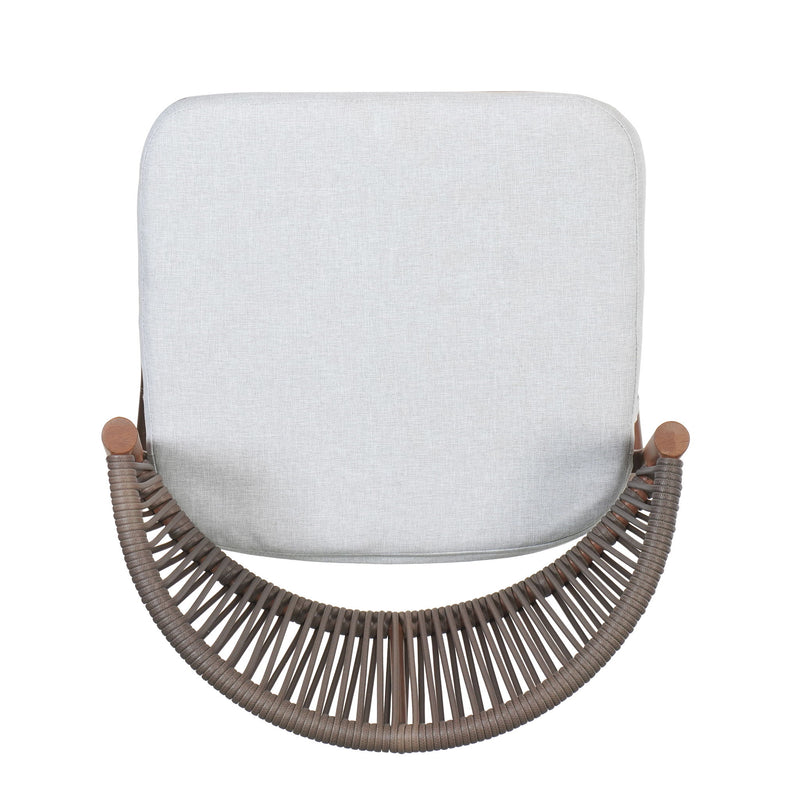 Outdoor Bar Height Metal Frame Counter Stools With Scallop Shaped Backrest & Water Resistant Cushions