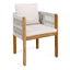 7 Piece Outdoor Dining Set With Table And Chairs - Beige / Teak / White