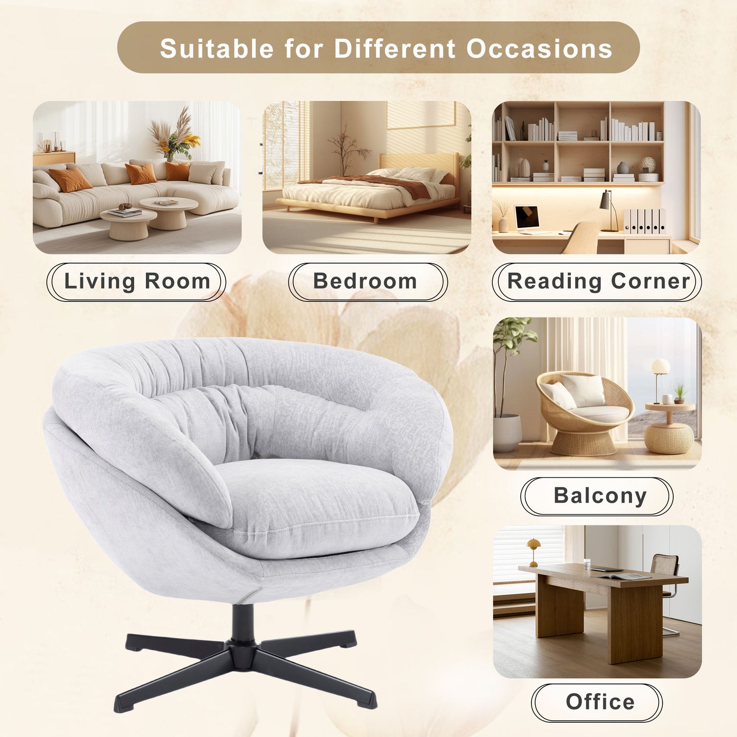 Modern Office Chair With 360 Degree Swivel