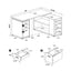 Tona - L-Shape Computer Desk With 3 Drawers And 5 Shelves