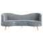 Reigha - Upholstered Sofa Lounge Furniture With Channel Tufted Backrest - Gray