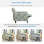 Upholstered Push Back Recliner Chair For Living Room - Blue