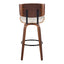 Lombardi - Mid-Century Modern Fixed Height Barstool With Swivel With Round Footrest (Set of 2)