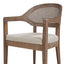 Americana - Mid-Century Modern Cane Back Dining Chair Textured Weave - Taupe Beige