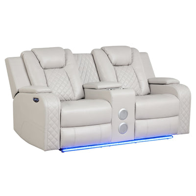 Benz - Power Reclining Loveseat With LED Lighting And Built In USB