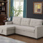 Upholstered Pull Out Sectional Sofa With Chaise