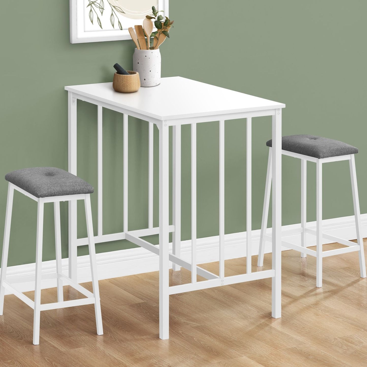 3 Pieces Dining Set, Counter Height, Rectangular, Small, Contemporary & Modern