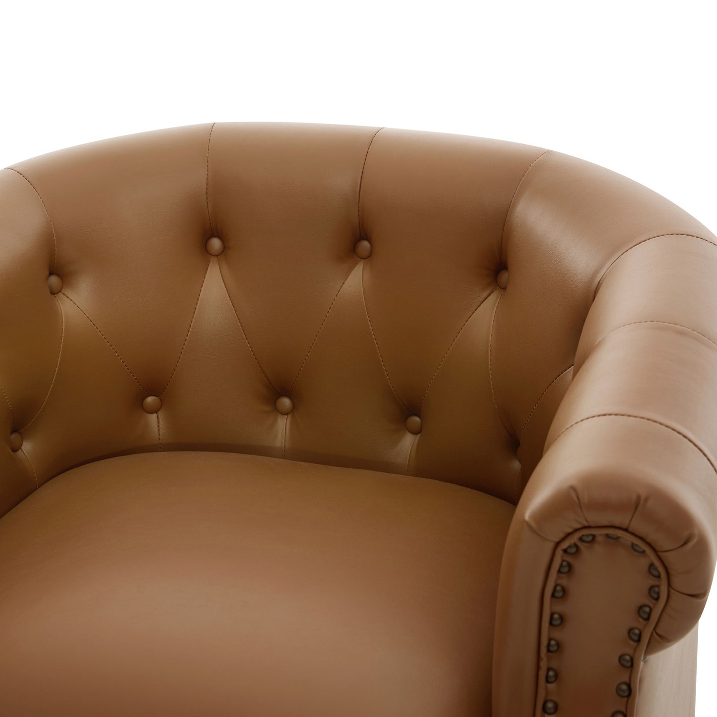 360° Swivel Accent Chair With Curved Back
