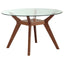 Flynn - 5 Piece Glass Top Dining Table Sets And Chairs - Brown