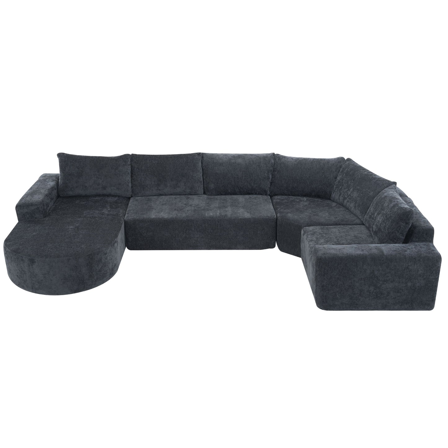 Modular Cloud Sectional Sofa Set, U-Shaped Upholstered Couch With Deep Seat