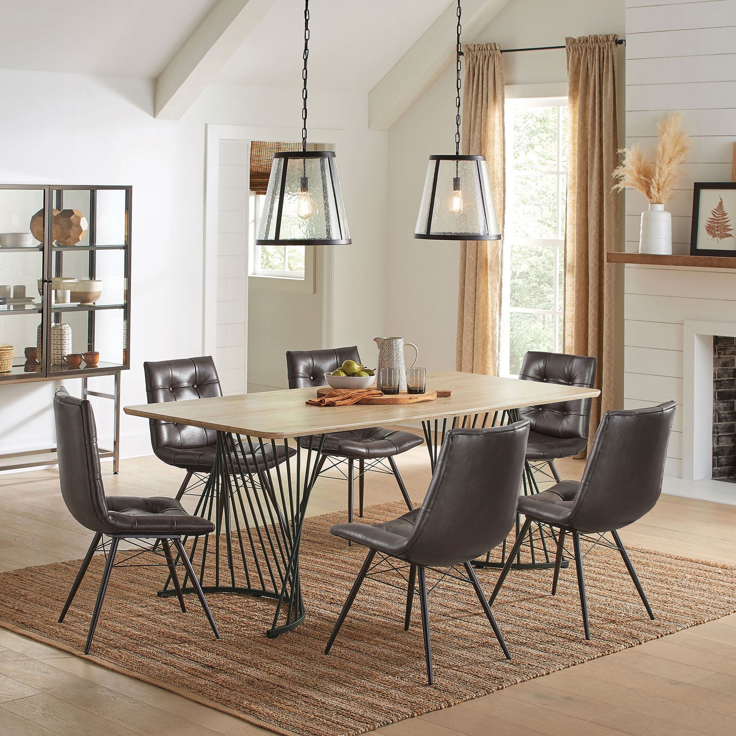 Back Dining Chairs With Button Tufting (Set of 4) - Brown