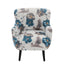Armchair With Round Arm - White / Blue