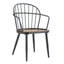 Industrial Inspired Indoor Dining Chair With Metal Legs And Birch (Set of 2) - Black / Natural