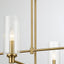 Enigma - 4 Lights Chandelier With Clear Ribbed Satin - Antique Brass / Clear / Gold