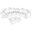 Azure - 6 Piece Upholstered Modular Sectional Sofa - Blue
