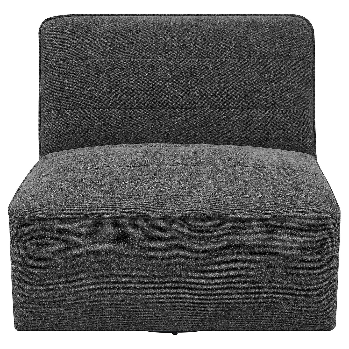 Manhattan - Swivel Tufted Chair Armless Accent Chair, 360 Degree Swivel Base - Charcoal