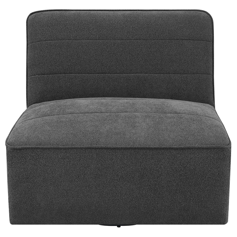 Manhattan - Swivel Tufted Chair Armless Accent Chair, 360 Degree Swivel Base - Charcoal