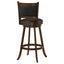 Swivel Stool With Upholstered Seat (Set of 2) - Black / Brown