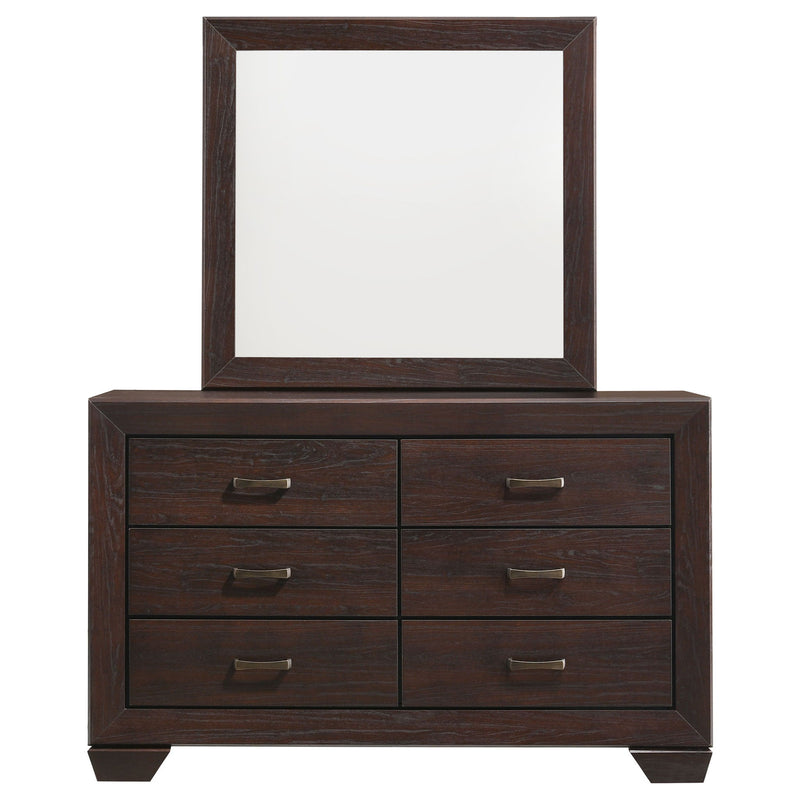 Holmgren - 6 Drawer Dresser With Mirror - Dark Coffee