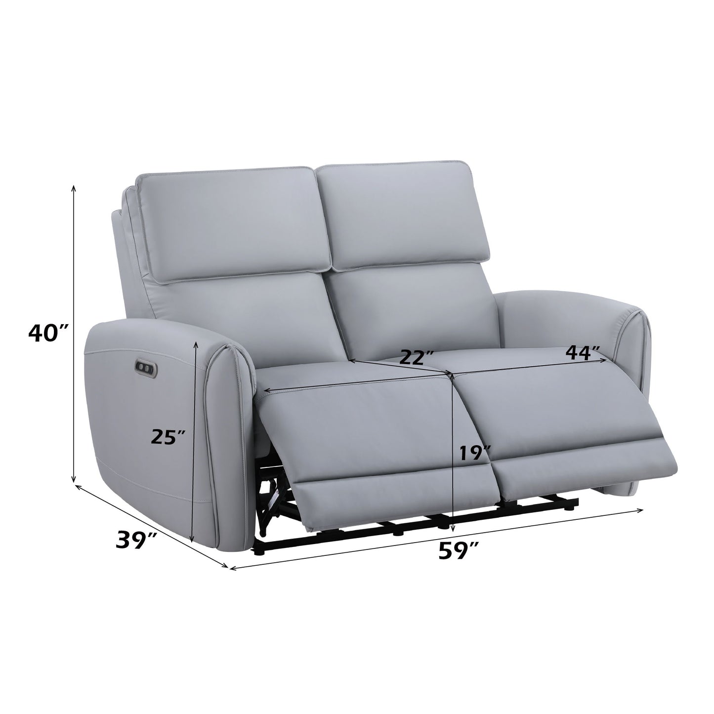 Jeromie - Power Motion Loveseat With USB Port - Gray