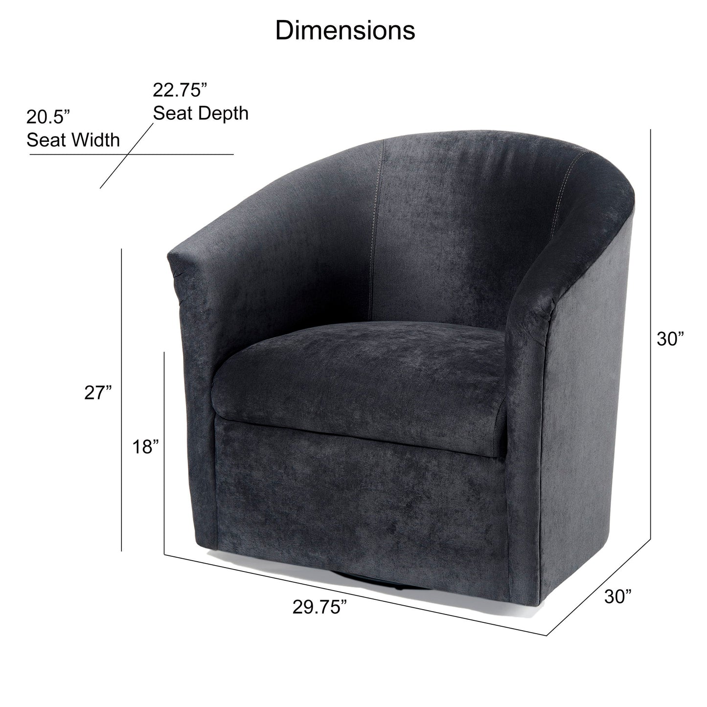 Eden - Swivel Chair With Upholstery And Hardwood Frame