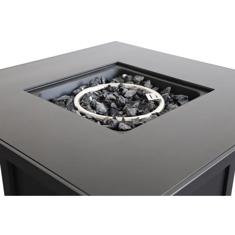 Powdercoated Fire Pit With Top - Black