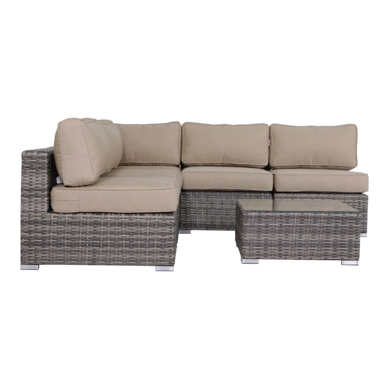 Patio Set With Cushions, 4 Piece, Rustproof - Gray Mix