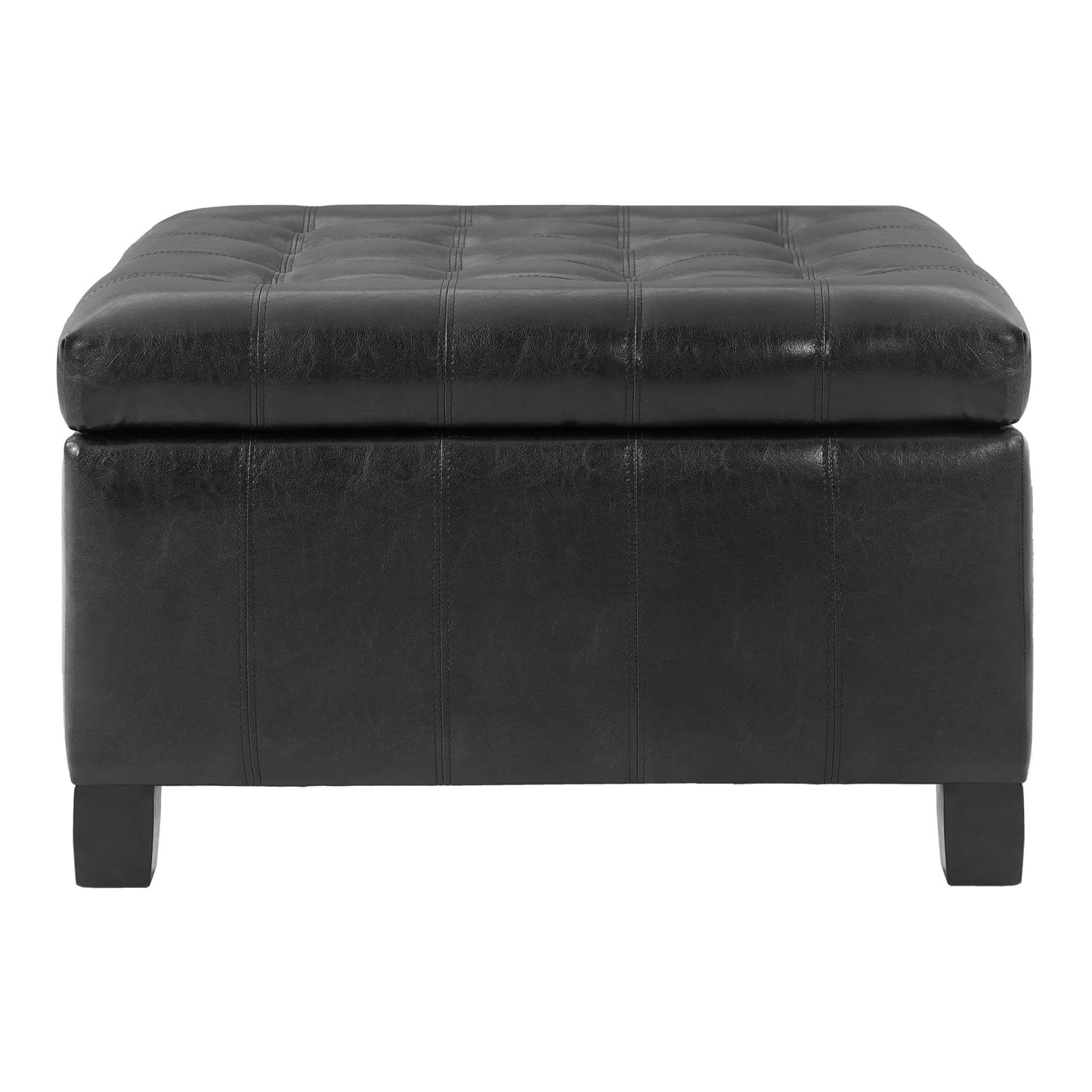 Square Tufted Indoor Ottoman With Lift-Top Storage