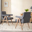 Contemporary Poppy Fabric Dining Armchair With Rubberwood Legs