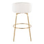 Claire - Contemporary / Glam Fixed Height Bar Stool (Set of 2) Round Footrest (Set of 2)