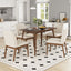 5 Piece Dining Set With Table And Upholstered Chairs - Light Beige / Walnut