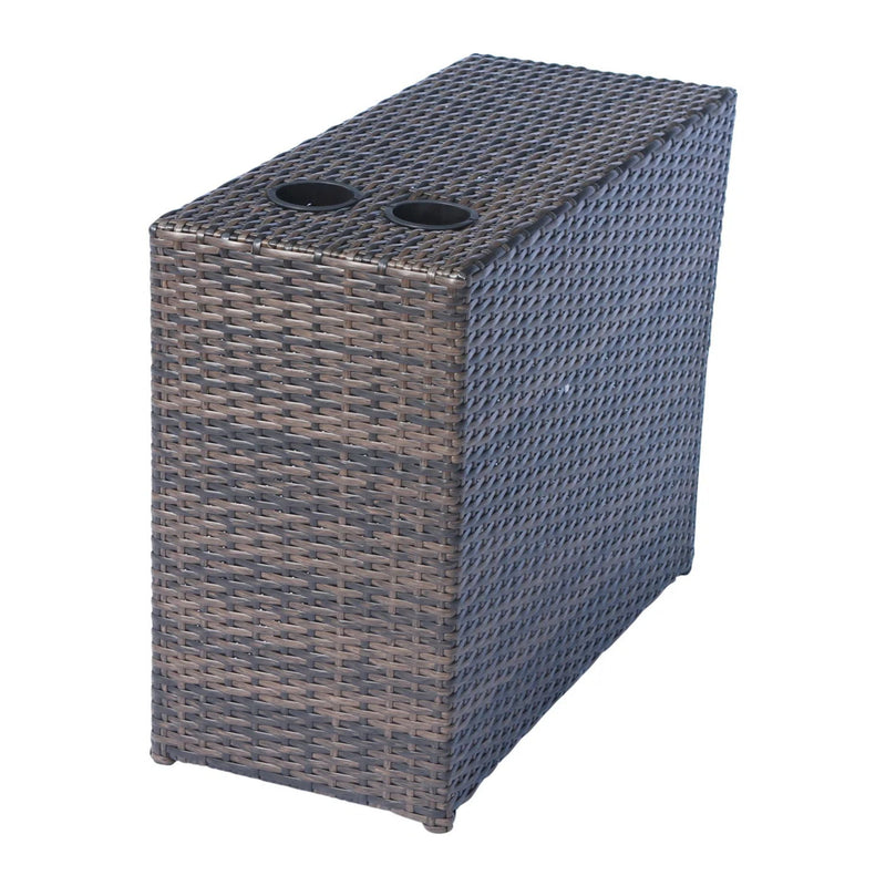 Outdoor Wicker Loveseat With Cushions