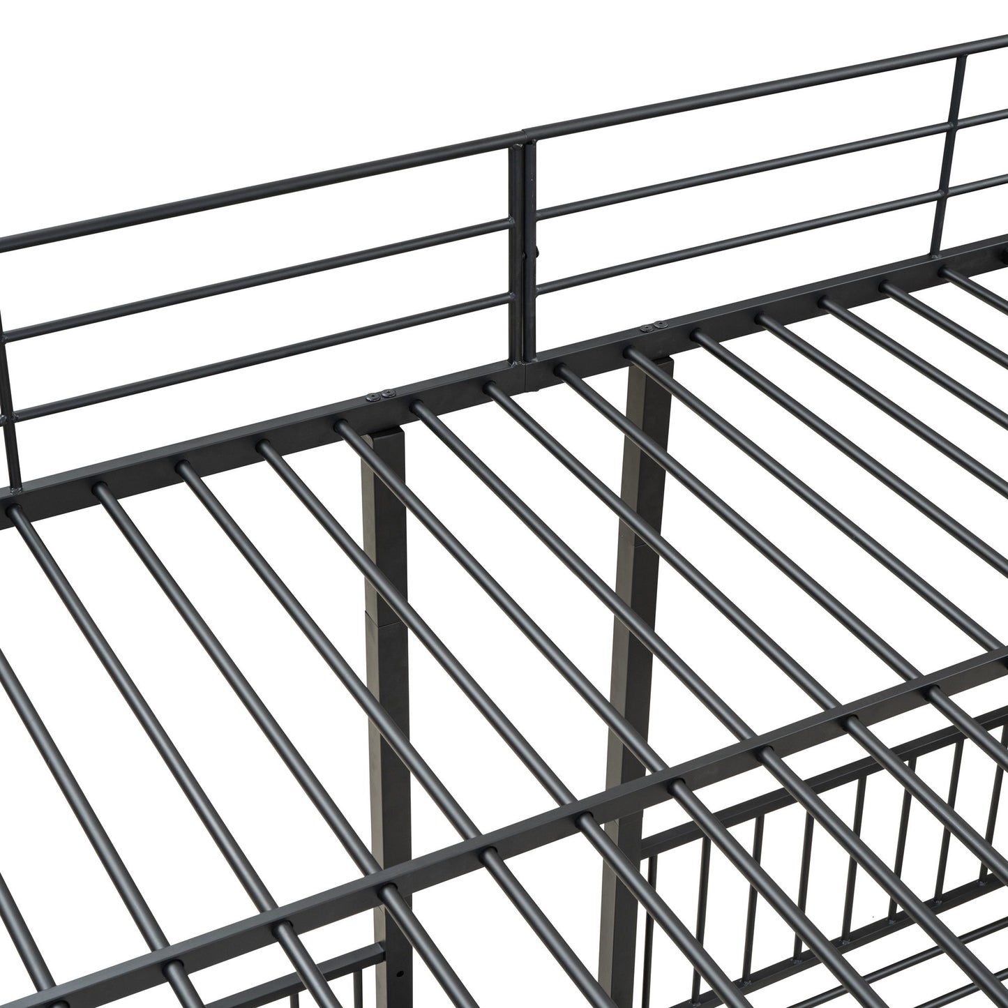 Full Over Twin-Twin Triple Bunk Bed With Drawers And Staircase - Black