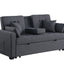 Cody II - Convertible Sleeper Loveseat With Cup Holder, Charging Ports and Pocket - Dark Gray