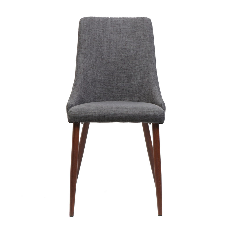 Modern Dining Chair With Iron Legs And - Light Gray
