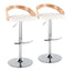 Grotto - Contemporary, Adjustable Barstool With Swivel With Rounded T Footrest (Set of 2)