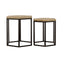 2 Piece Nesting Table With Hexagon Base - Brown