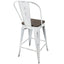 Oregon - Industrial High Back Counter Stool (Set of 2) - Vintage White / Espresso