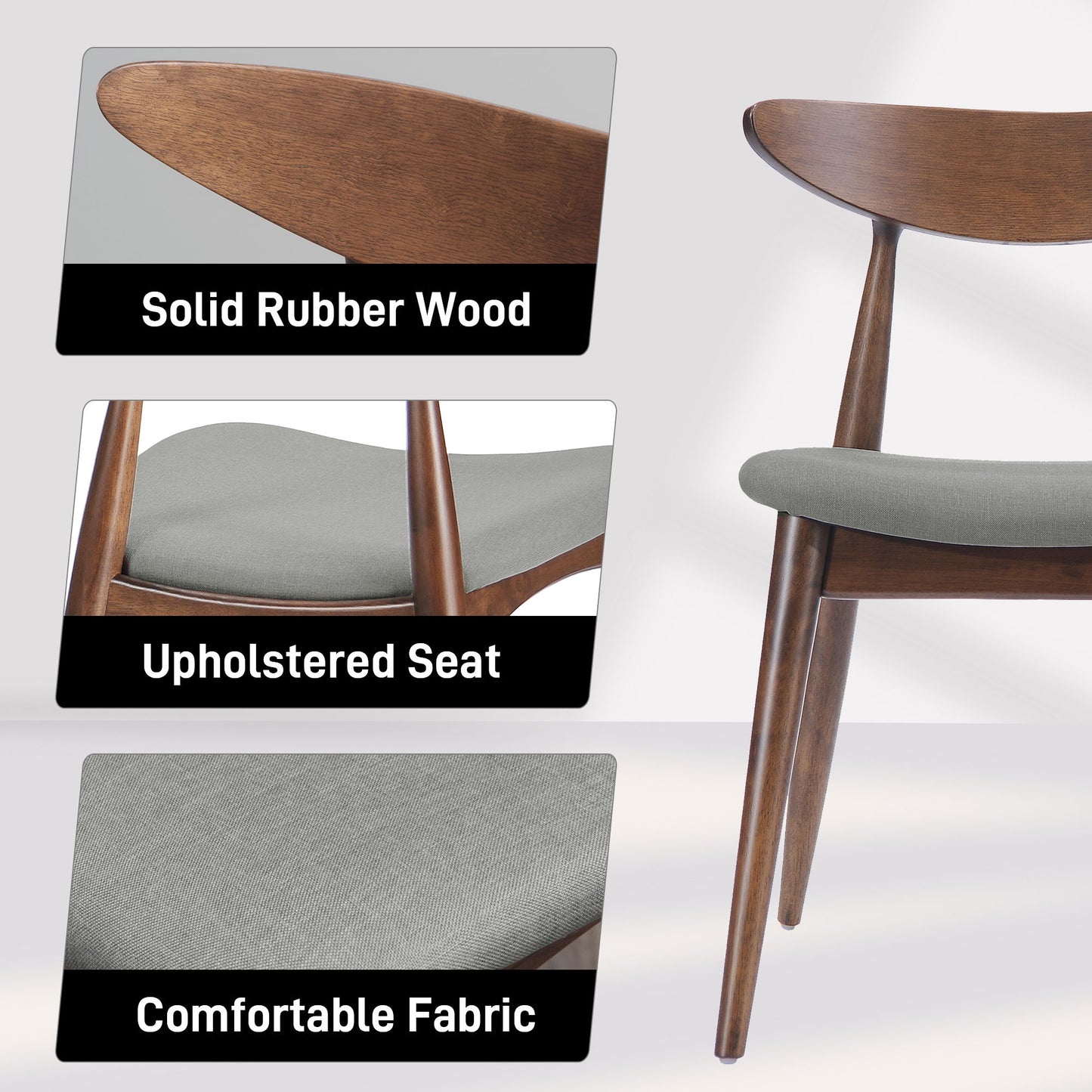 5 Piece Dining Set With Ergonomic Chairs
